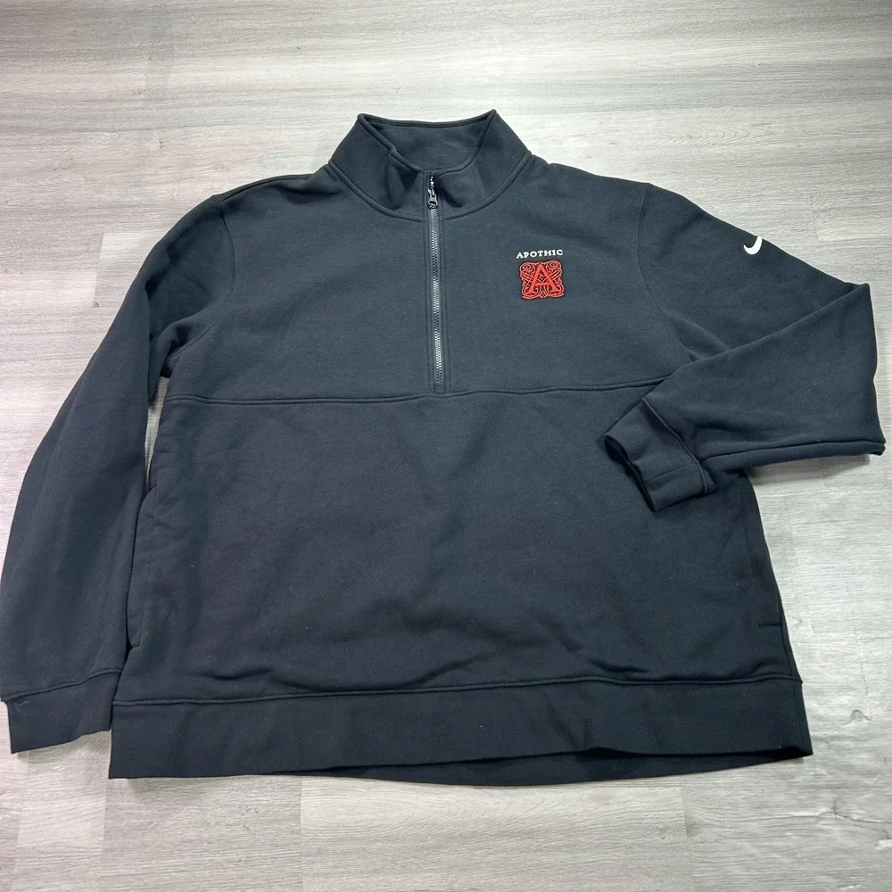 Apothic Nike Sweatshirt Mens 2XL Black 1/4 Zip Fleece Mock Neck A DX6718-010